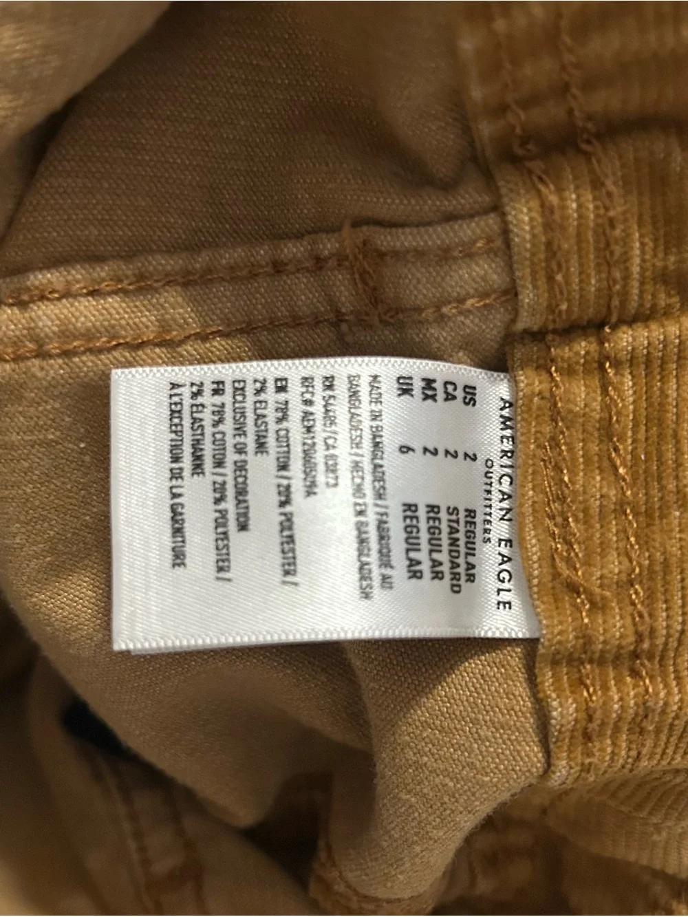 Corduroy Button-Front Mini Skirt in Camel